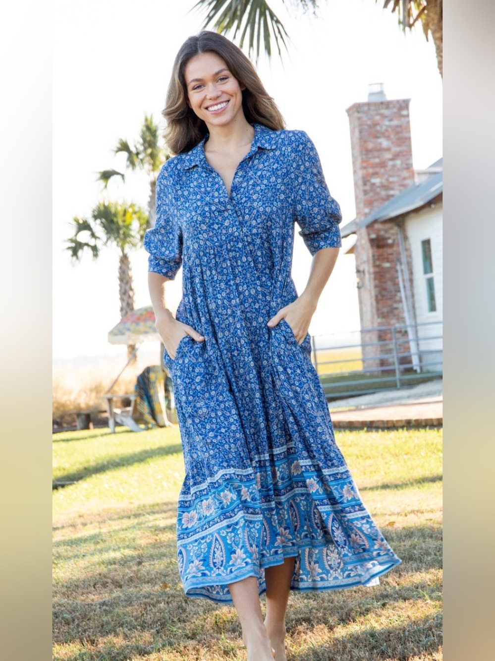 Natural life women’s xl Rebecca tiered midi dress floral garden boho summer